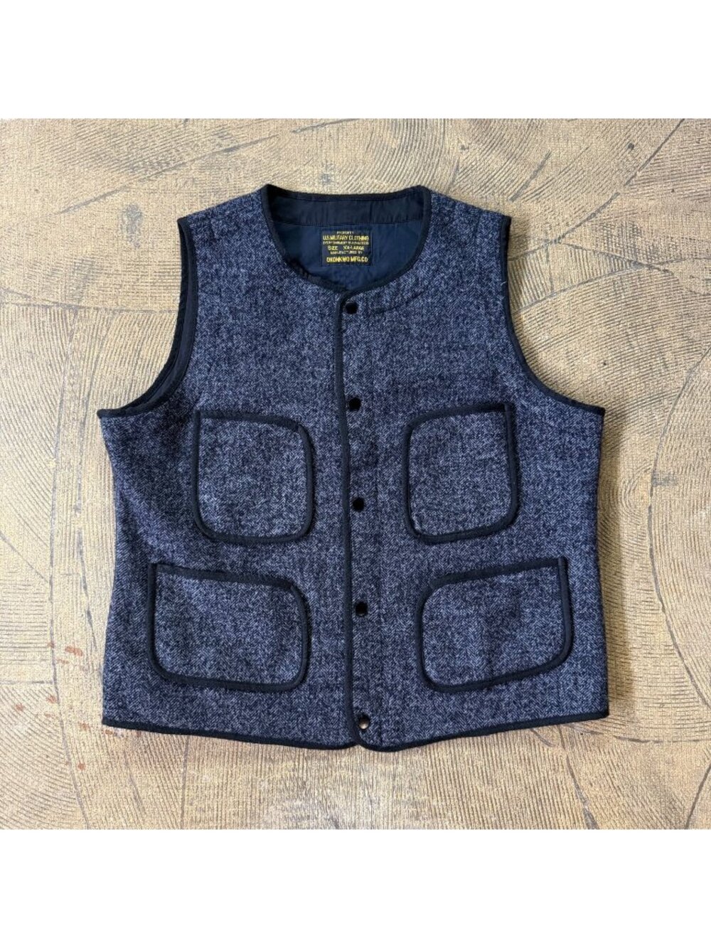 Okonkwo Mfg Browns Beach Jacket Style Wool Vest XXL